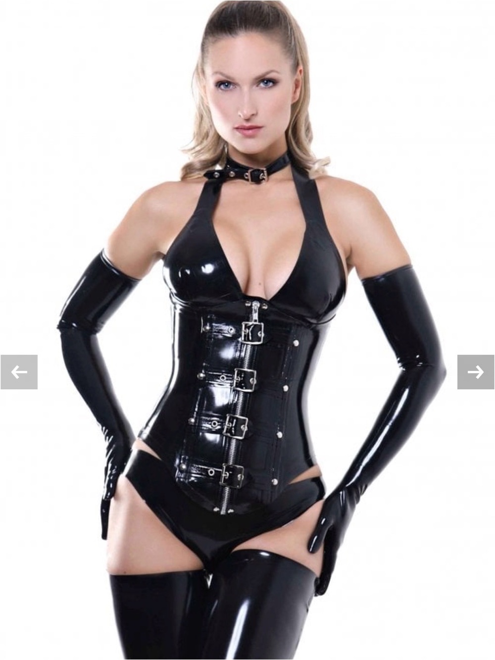 West ward bound under bust latex corset goth/ fetish size 8.